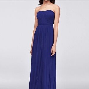 NWT David's Bridal Versa Convertible Cobalt Blue Formal Bridesmaid Dress